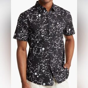 Abound
Paint Splatter Cotton Poplin Short Sleeve Button-Down Shirt